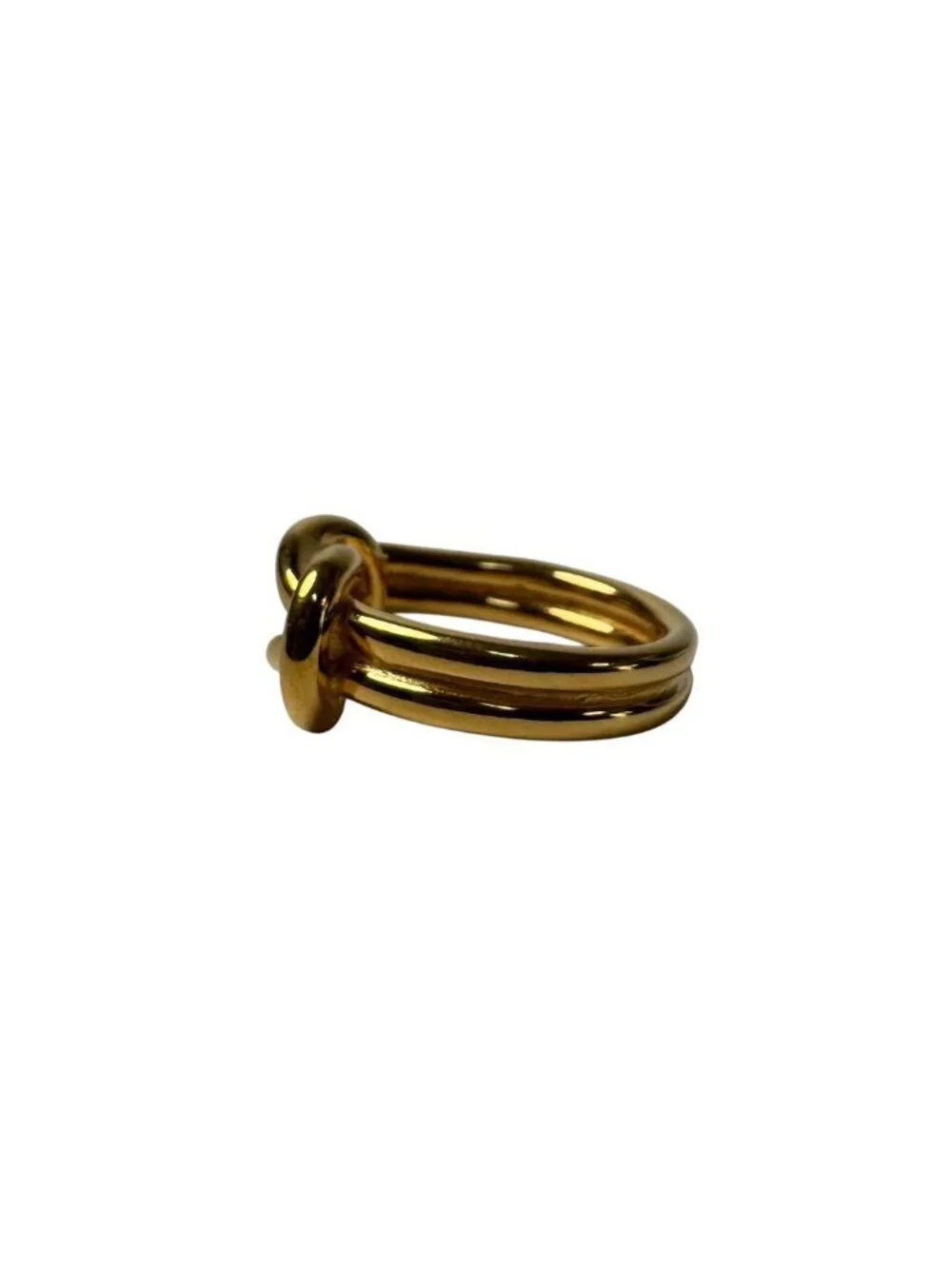 Hermes Head Scarf Ring Gold